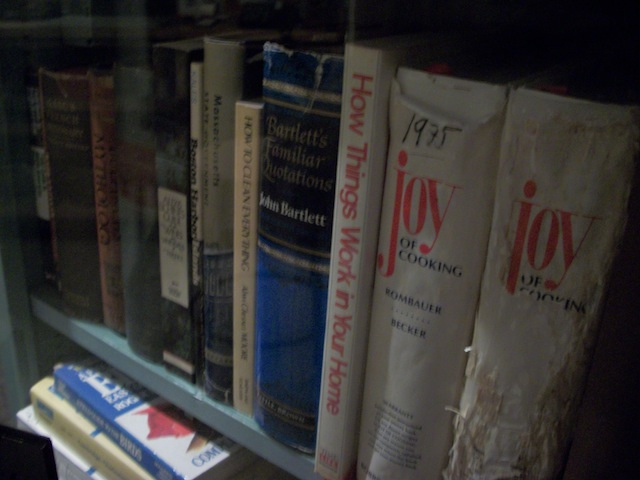 part of Julia's kitchen bookshelf